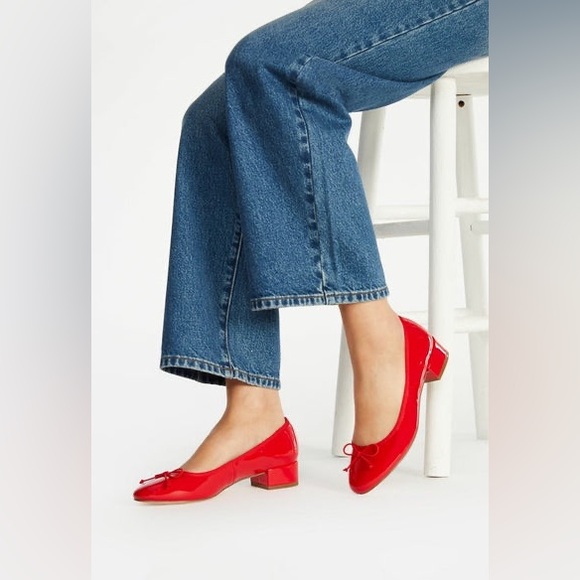 Cute JustFab red heeled pumps new with box - Picture 3 of 7